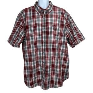Wolverine Red Plaid Button Down Short Sleeve Shirt Size XXL